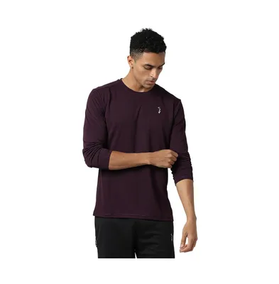 Campus Sutra Men's Maroon Red Basic Active wear T-Shirt