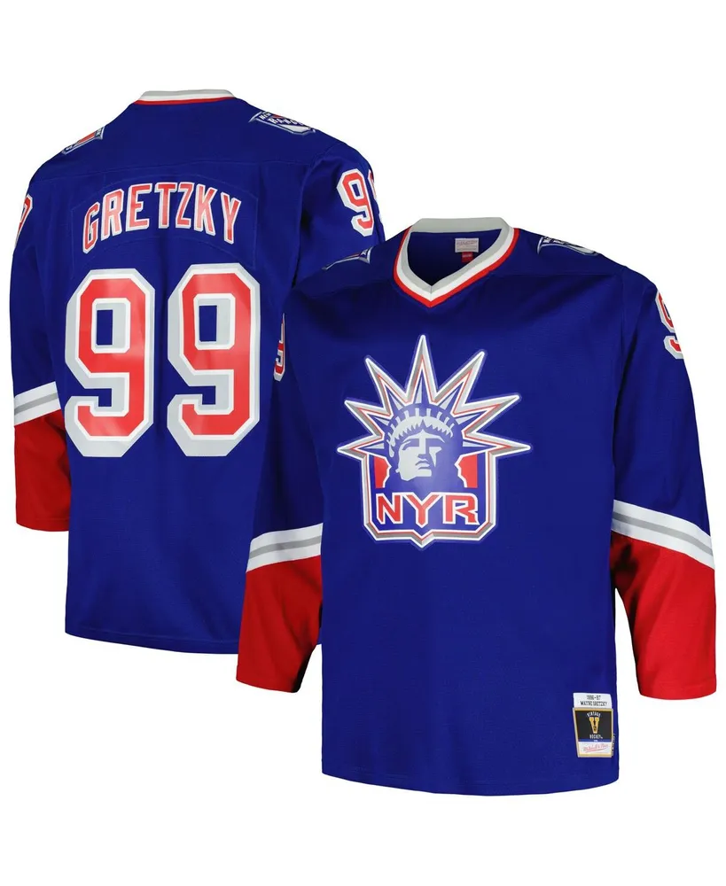 Men's Mitchell & Ness Wayne Gretzky Blue New York Rangers Big and Tall Line Player Jersey