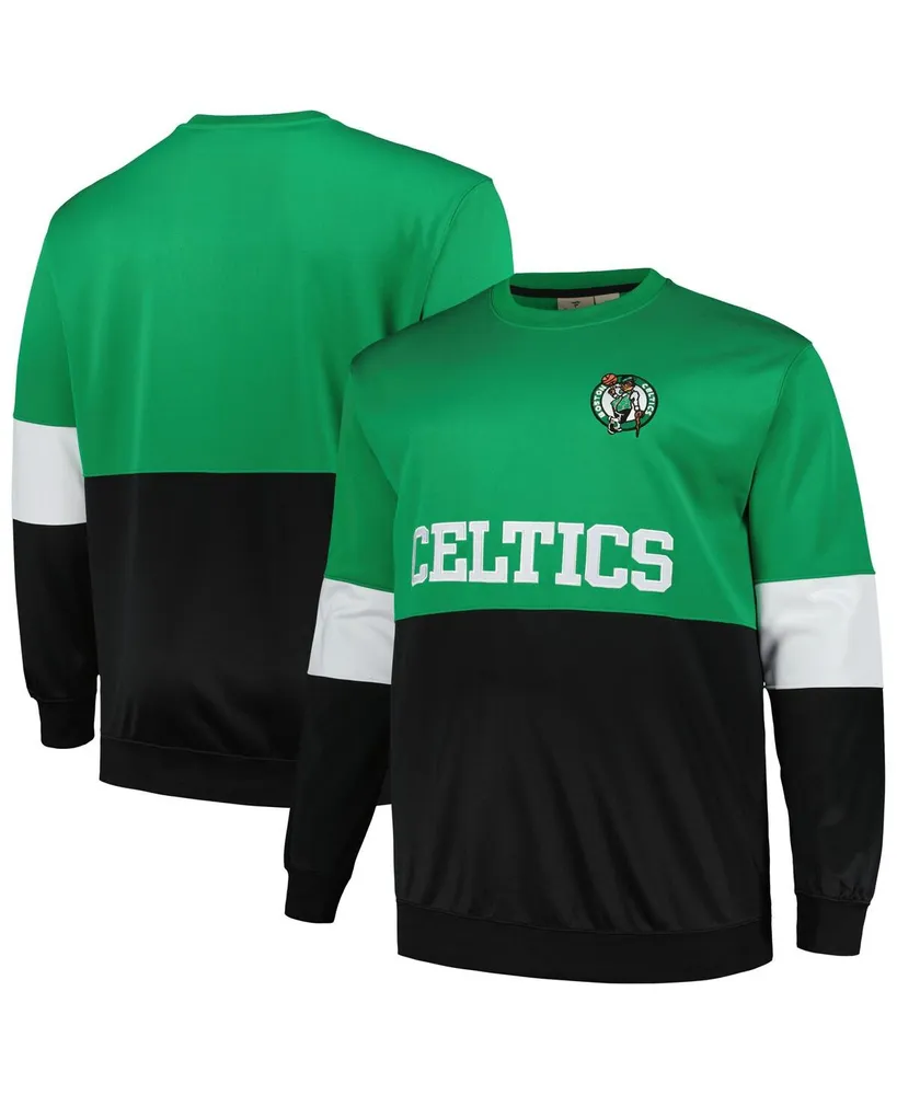 Men's Fanatics Kelly Green, Black Boston Celtics Big and Tall Split Pullover Sweatshirt