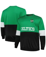 Men's Fanatics Kelly Green, Black Boston Celtics Big and Tall Split Pullover Sweatshirt