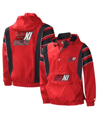 Men's Starter Red, Black 23XI Racing Impact Half-Snap Pullover Jacket