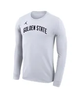 Men's and Women's Jordan White Golden State Warriors Statement Edition Legend Performance Long Sleeve T-shirt