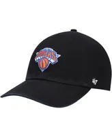 Men's '47 Brand Black New York Knicks Team Clean Up Adjustable Hat