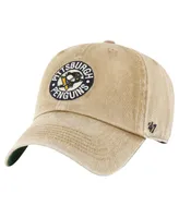 Men's '47 Brand Khaki Pittsburgh Penguins Earldor Clean Up Adjustable Hat