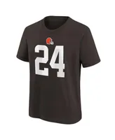 Big Boys Nike Nick Chubb Brown Cleveland Browns Player Name and Number T-shirt