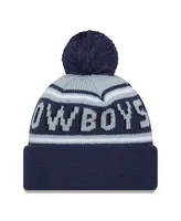 Men's New Era Navy Dallas Cowboys Main Cuffed Knit Hat with Pom