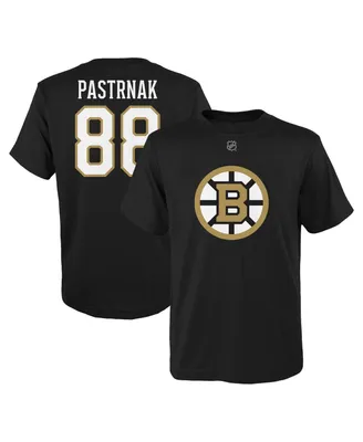 Big Boys David Pastrnak Black Boston Bruins Name and Number T-shirt