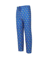 Men's Concepts Sport Royal Golden State Warriors Allover Logo Print Gauge Sleep Pants