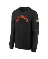 Big Boys Nike Black Distressed San Antonio Spurs 2023/24 City Edition Max90 Long Sleeve T-shirt