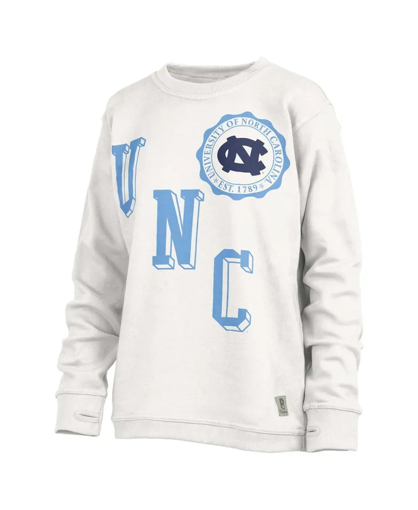 Women's Pressbox White North Carolina Tar Heels Shoreline Sundown Pullover Sweatshirt