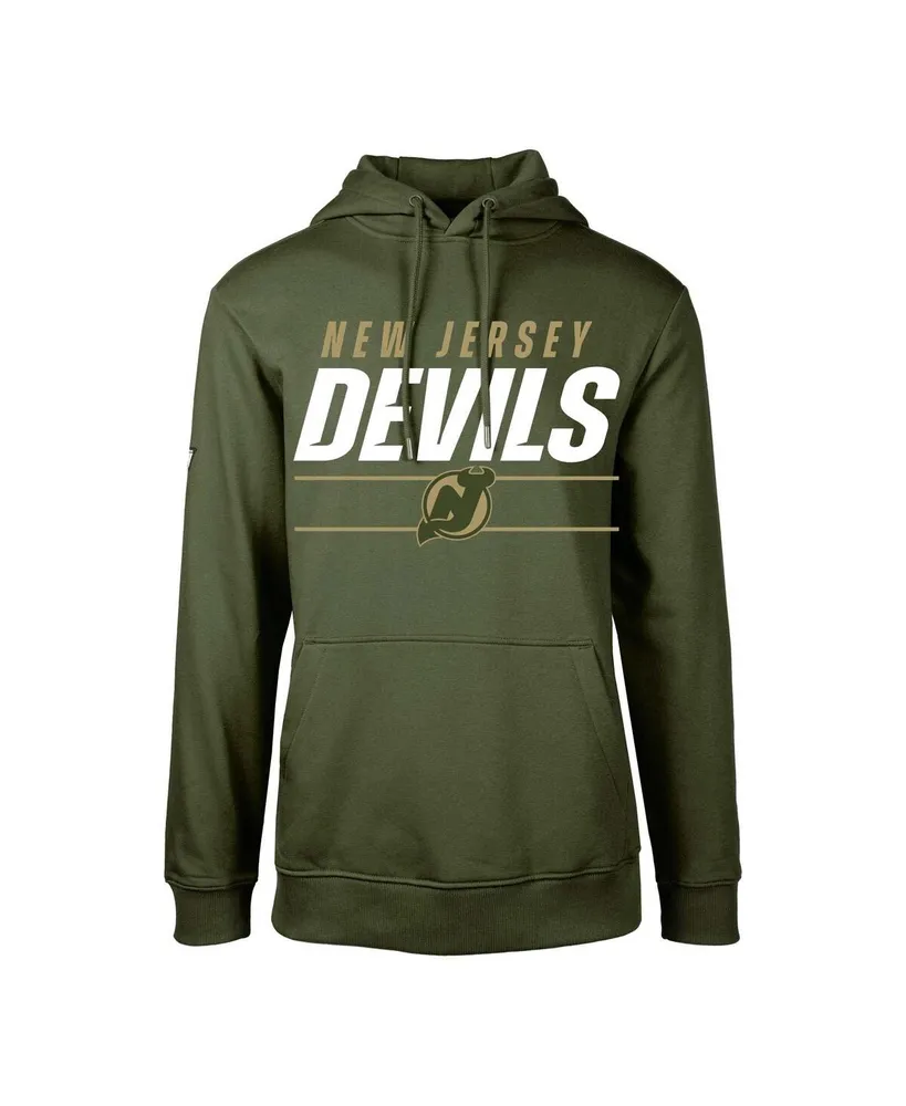 Big Boys LevelWear Olive New Jersey Devils Podium Fleece Pullover Hoodie