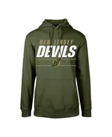 Big Boys LevelWear Olive New Jersey Devils Podium Fleece Pullover Hoodie