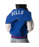 Women's The Wild Collective Royal Buffalo Bills Sailor Full-Snap Hooded Varsity Jacket