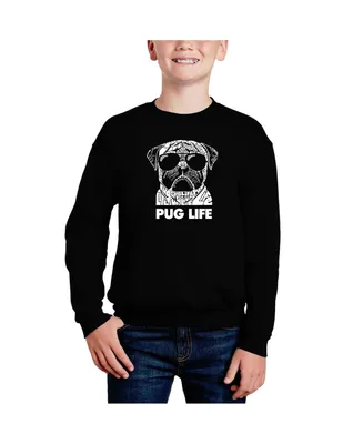Pug Life - Big Boy's Word Art Crewneck Sweatshirt