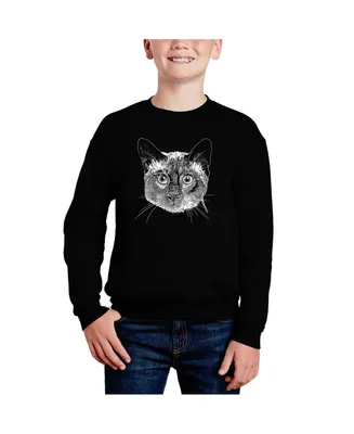 Siamese Cat - Big Boy's Word Art Crewneck Sweatshirt