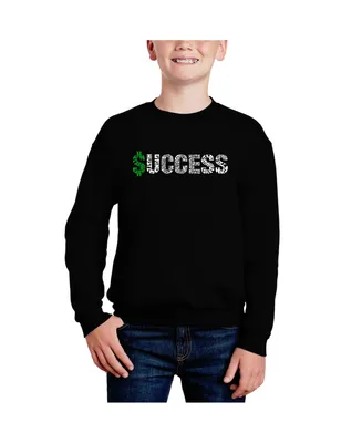 Success - Big Boy's Word Art Crewneck Sweatshirt