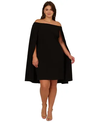 Adrianna Papell Women's Off-The-Shoulder Cape Dress