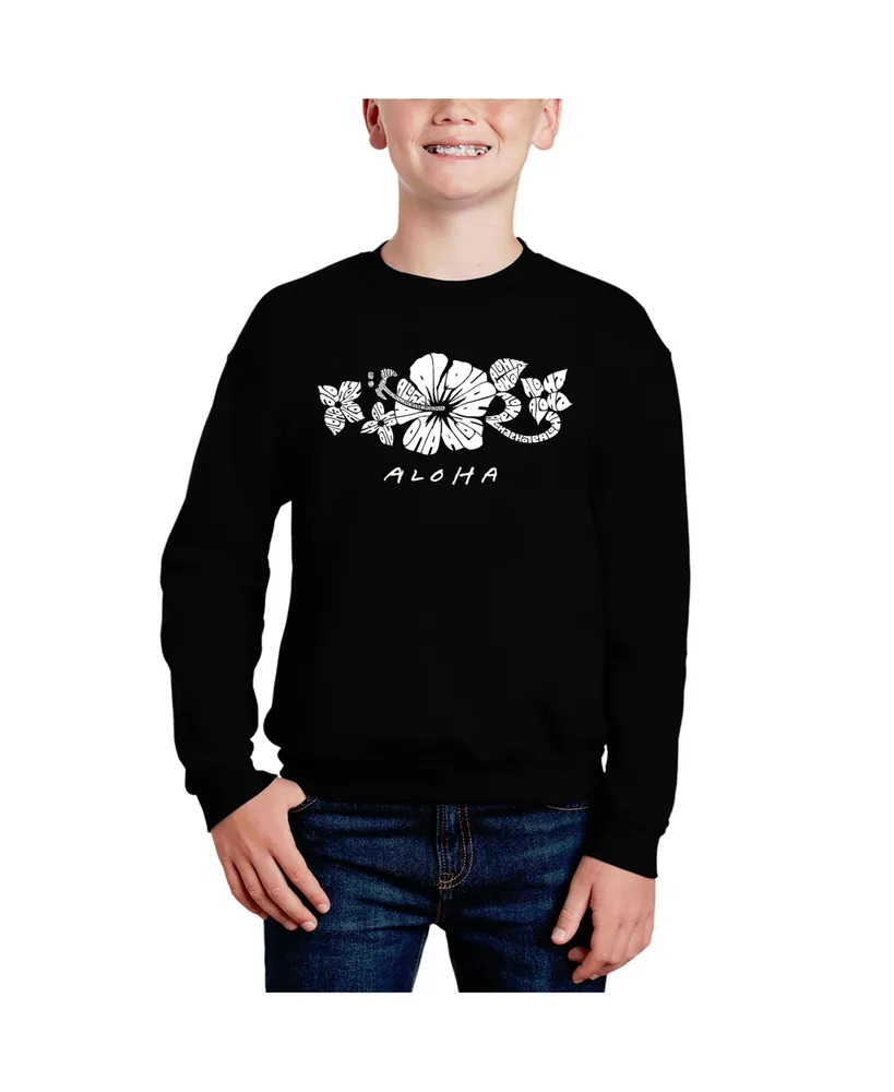 Aloha - Big Boy's Word Art Crewneck Sweatshirt