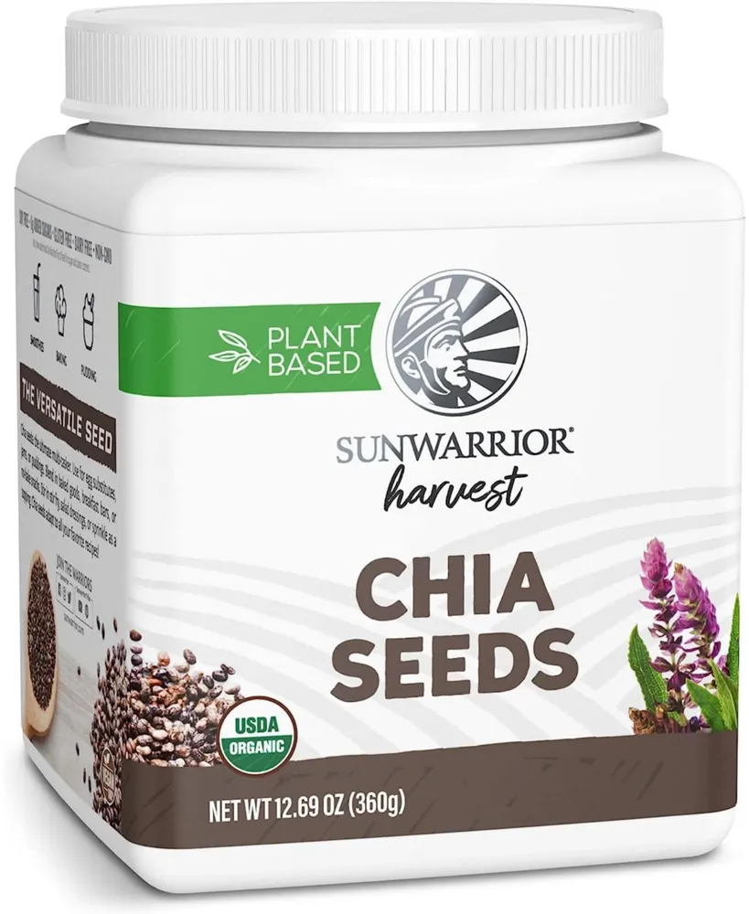 Sunwarrior Chia Seeds Organic Non-gmo Keto Superfood additive for Smoothies Acai Pudding Baking | Organic Harvest | 360g