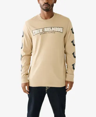 True Religion Men's Long Sleeves Repeated Horseshoe T-shirt
