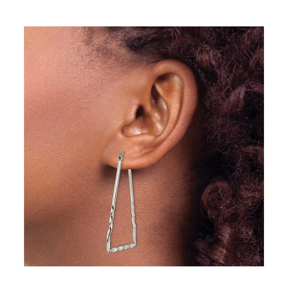 Chisel Stainless Steel Polished Triangular Hoop Earrings