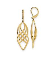 Chisel Stainless Steel Polished Yellow plated Twisted Dangle Earrings