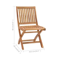 Folding Patio Chairs 2 pcs Solid Teak Wood