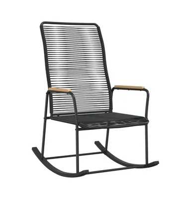 Patio Rocking Chair Black 23.2"x31.3"x40.9" Pvc Rattan