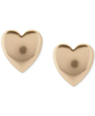Lucky Brand Puffy Heart Statement Button Earrings