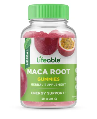 Lifeable Maca Root Extract 50 mg Gummies - Energy Support - Great Tasting Natural Flavor, Herbal Supplement Vitamins - 60 Gummies