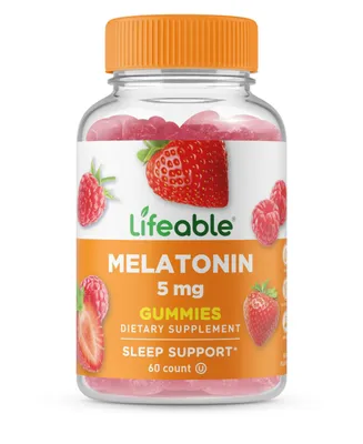 Lifeable Melatonin 5 mg Gummies - Falling Asleep And Staying Asleep - Great Tasting Natural Flavor, Dietary Supplement Vitamins - 60 Gummies