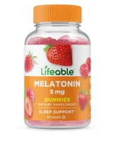 Lifeable Melatonin 5 mg Gummies - Falling Asleep And Staying Asleep - Great Tasting Natural Flavor, Dietary Supplement Vitamins - 60 Gummies