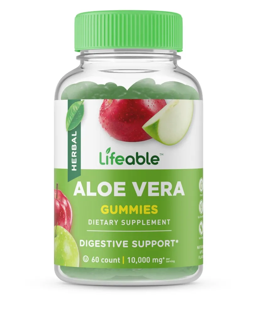 Lifeable Aloe Vera Supplement 50 mg Gummies - Digestive System - Great Tasting Natural Flavor, Herbal Supplement Vitamins - 60 Gummies