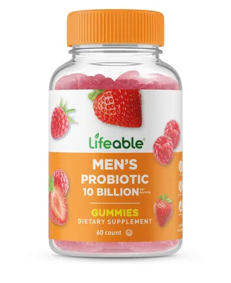 Lifeable Probiotics for Men 10 Billion Cfu Gummies - Healthy Digestive And Immune Functions - Great Tasting, Dietary Supplement Vitamins