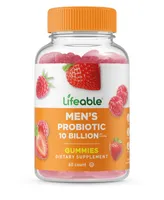 Lifeable Probiotics for Men 10 Billion Cfu Gummies - Healthy Digestive And Immune Functions - Great Tasting, Dietary Supplement Vitamins