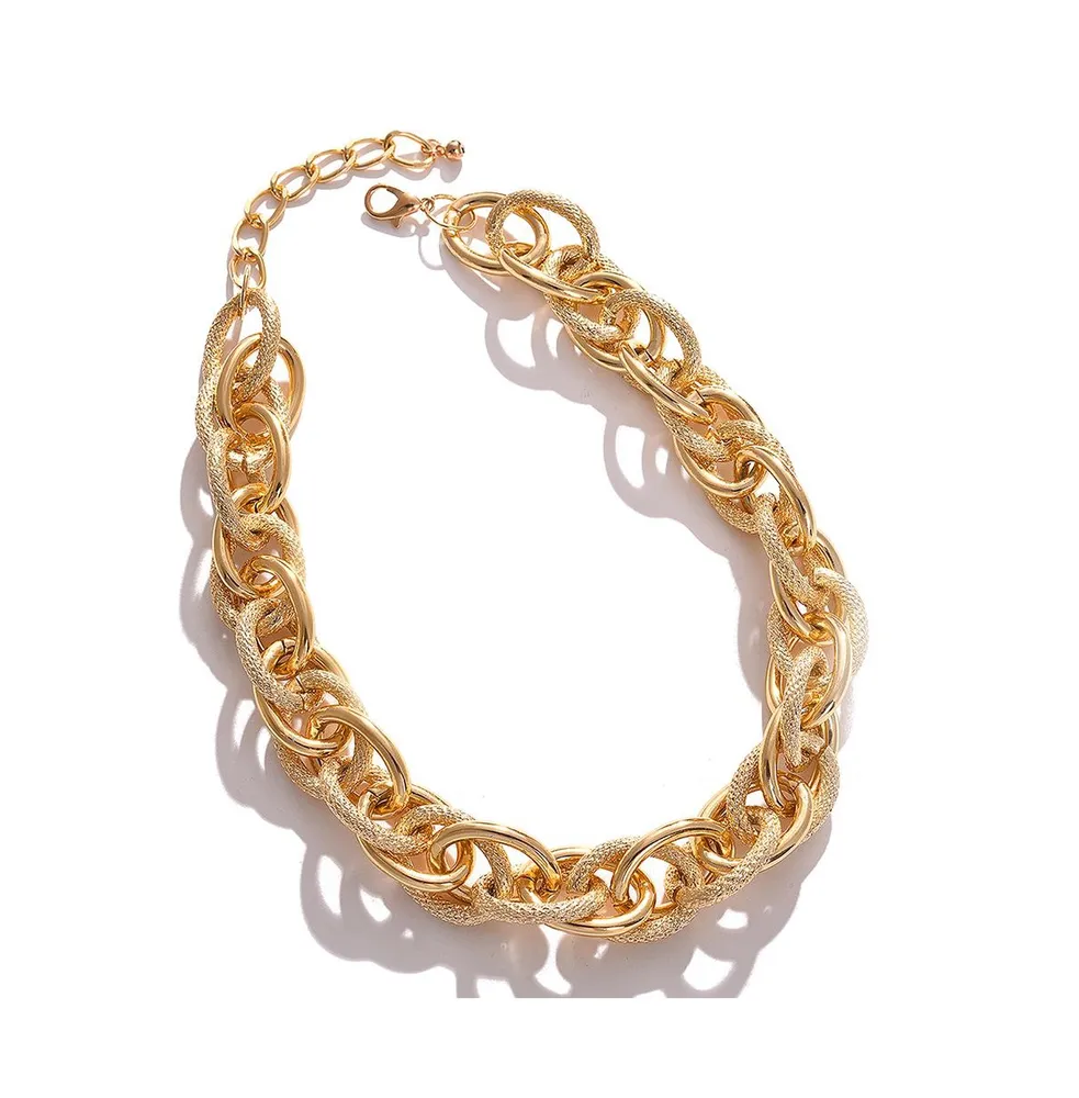 Sohi Women's Gold Metallic Chain-link Necklace