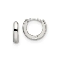 Chisel Stainless Steel Polished Endless Hinged Hoops Earrings