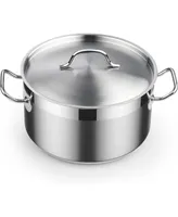 Cooks Standard 6-Quart Stock Pot with Lid, Professional 18/10 Stainless Steel Stockpot Dutch Oven Casserole Cooking Pot, Ollas de Cocina, Compatible w