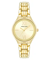 Anne Klein Women's Quartz Round Gold-Tone Alloy Watch, 28mm - Gold