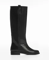 Mango Women's Leather High-Leg Boots