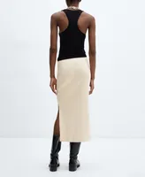 Mango Women's Slit Knitted Skirt