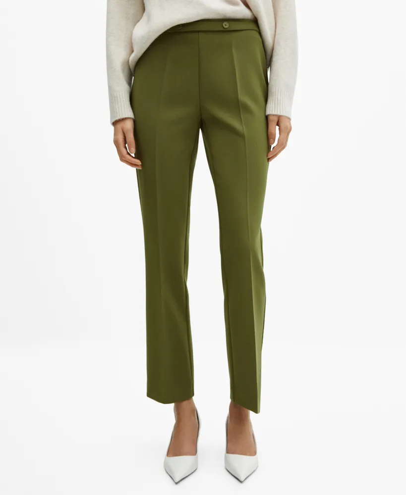 Mango Women's Belt Straight-Fit Pants