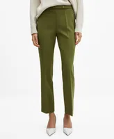 Mango Women's Belt Straight-Fit Pants