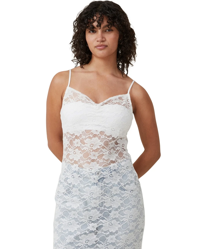 Cotton On Women's Lace Slip Maxi Dress