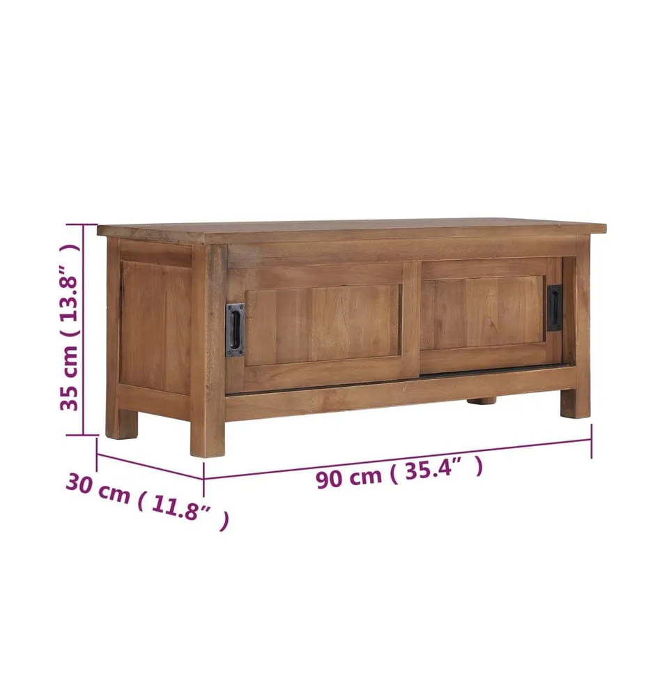 Tv Stand 35.4"x11.8"x13.8" Solid Wood Teak