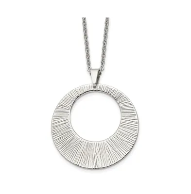 Chisel Polished Circle Pendant on a Cable Chain Necklace
