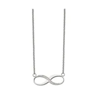 Chisel Polished Infinity Symbol with Cz on a Cable Chain Necklace