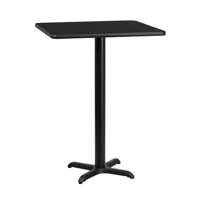 Emma+Oliver 30" Square Laminate Table Top With 22"X22" Bar Height Base