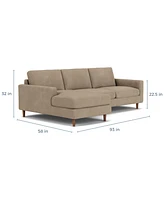 Closeout! EQ3 Oskar 2-Pc. Fabric Sectional Sofa