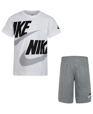 Nike Little Boys Split Futura T-shirt and Shorts, 2 Piece Set